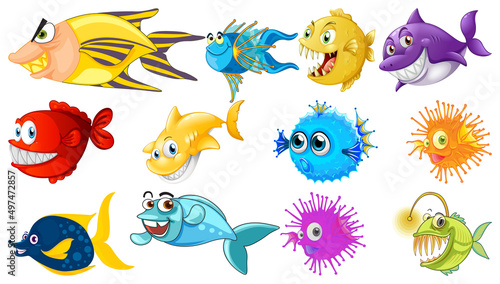 Sea animals cartoon collection © GraphicsRF