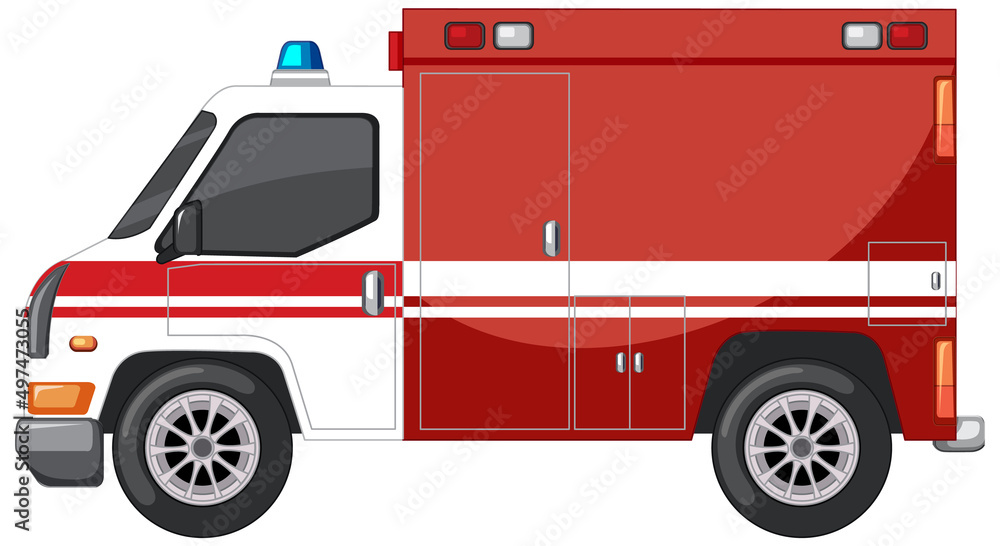 Emergency ambulance on white background Emergency ambulance on white background