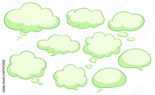Speech bubble templates on white background