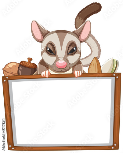 Board template with sugar glider and nuts