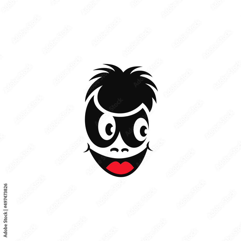 Funny character face. Vector illustration.