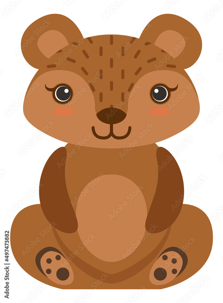 Baby bear icon. Cute forest animal character Baby bear icon. Cute forest animal character