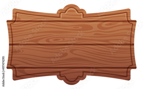 Vintage signboard. Blank wooden panel in retro saloon style