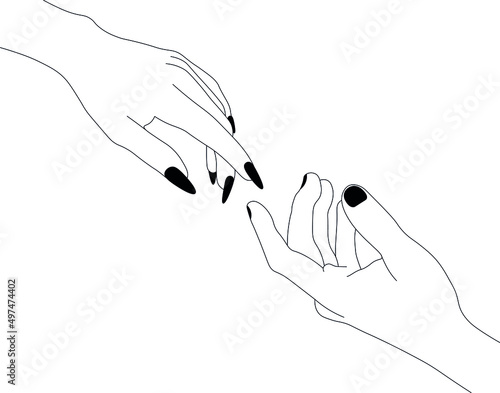 Touch of hands, lovers hands, caring hands