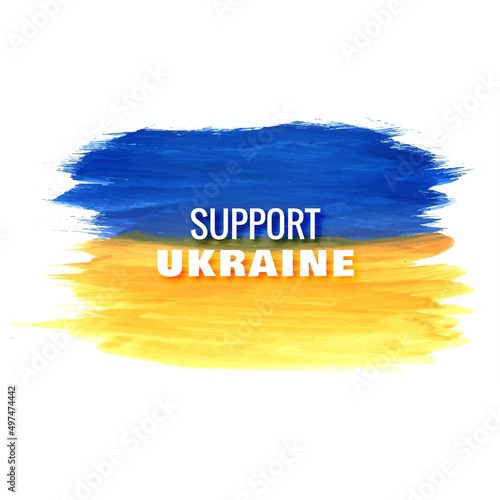 Beautiful country flag theme support ukraine with brush stroke design