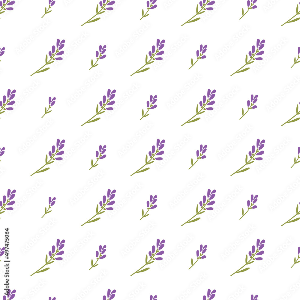 Seamless spring pattern with brushes of lavender flowers. Vintage style print for textile, wallpaper, covers, surface. Vector. Seamless spring pattern with brushes of lavender flowers. Vintage style print for textile, wallpaper, covers, surface. Vector.