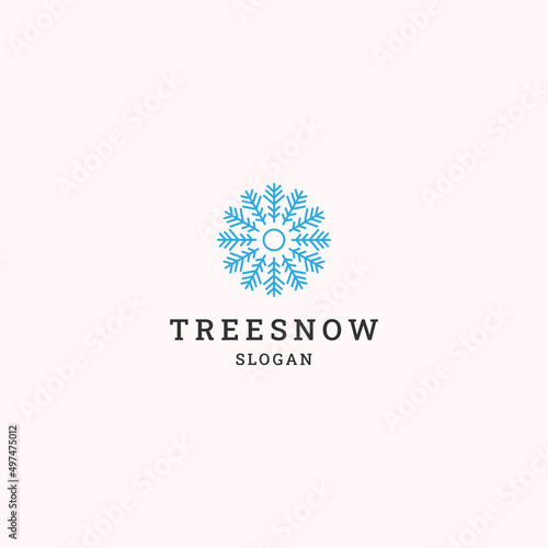 Fototapeta Naklejka Na Ścianę i Meble -  Tree snow logo icon design template 