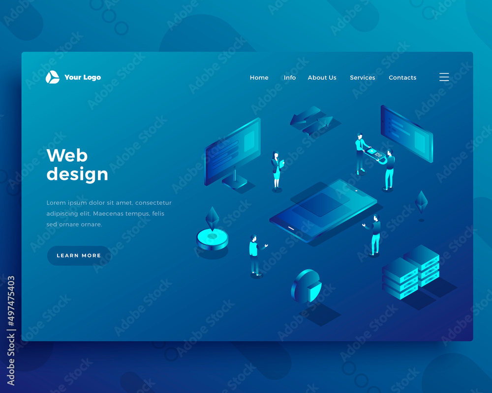 Web design isometric landing page template. Programmers creating cross platform software. Developers designing responsive applications for smartphone, tablet, PC. Coding experts promo homepage design Web design isometric landing page template. Programmers creating cross platform software. Developers designing responsive applications for smartphone, tablet, PC. Coding experts promo homepage design
