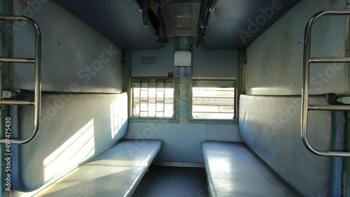 Empty seats of long distance express train, India	
