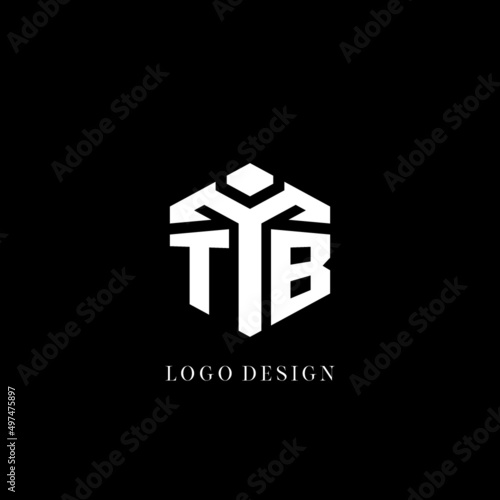 Initial TB logo hexagon shape geometric style