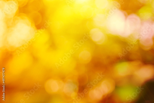 Abstract blurry orange color for background, Blur festival lights outdoor celebration and white bokeh focus.