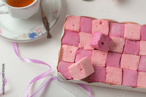 Gift set of cubes of berry souffle