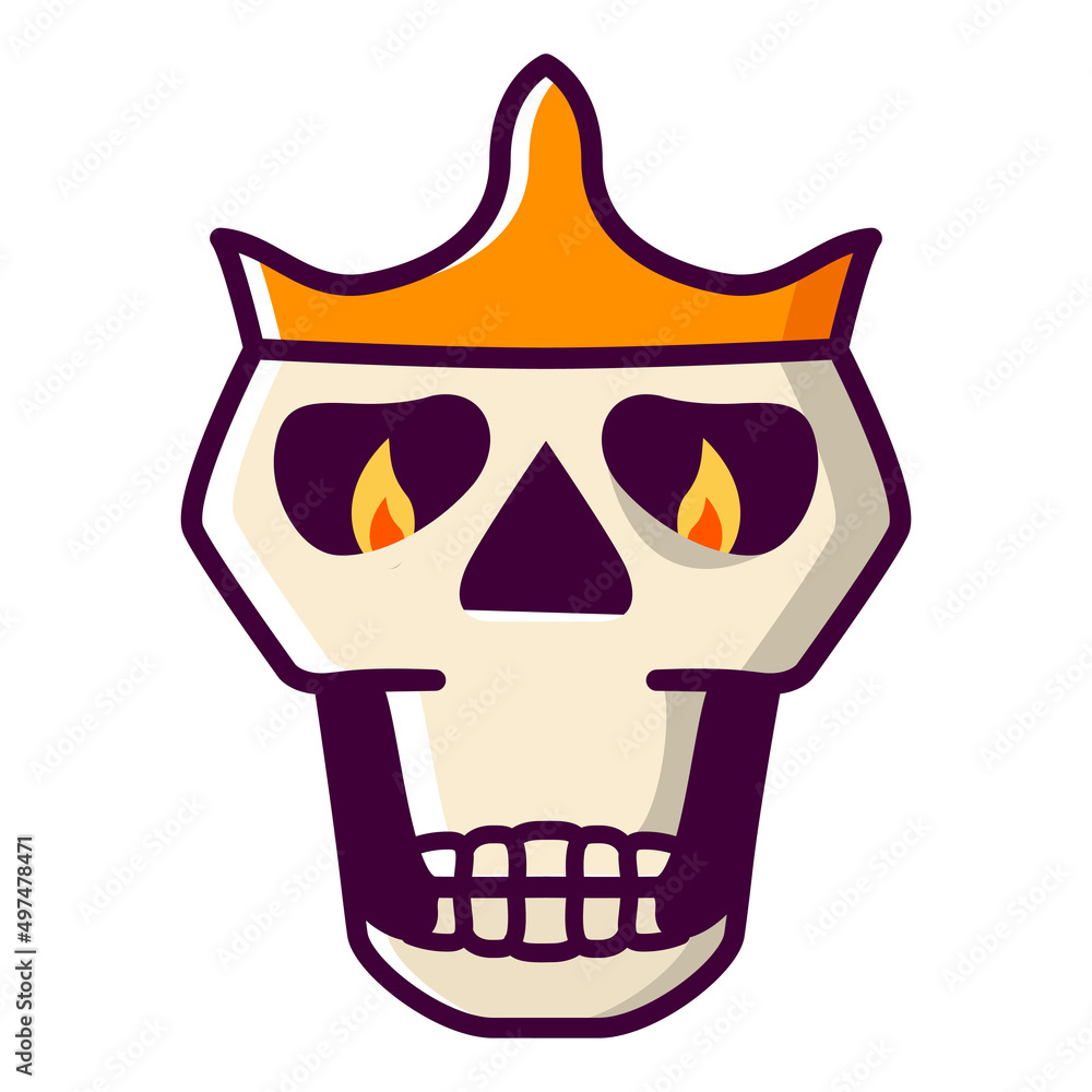 Dead head coronation horror burning eye sockets.Dead king skull and ...