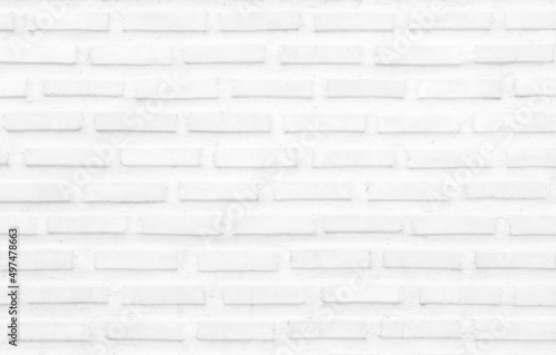 White grunge brick wall texture background for stone tile block painted in grey light color decoration.