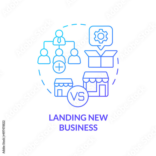 Wallpaper Mural Landing new business blue gradient concept icon. Problem in sales management abstract idea thin line illustration. Business expansion. Isolated outline drawing. Myriad Pro-Bold font used Torontodigital.ca
