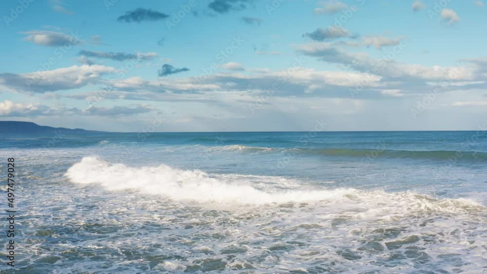 Windy day on the stormy ocean with clouds Windy day on the stormy ocean with clouds