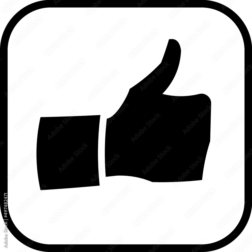 Thumb up hand sign. Social media like vector icon Thumb up hand sign. Social media like vector icon