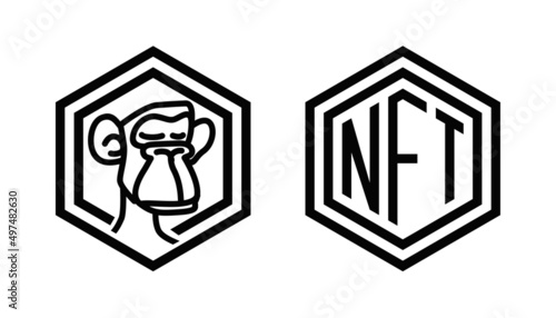 NFT icon set. Non Fungible Token pictogram.