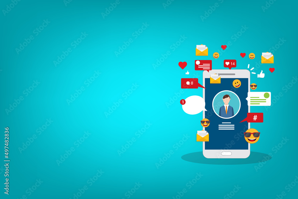 Naklejka premium Social media