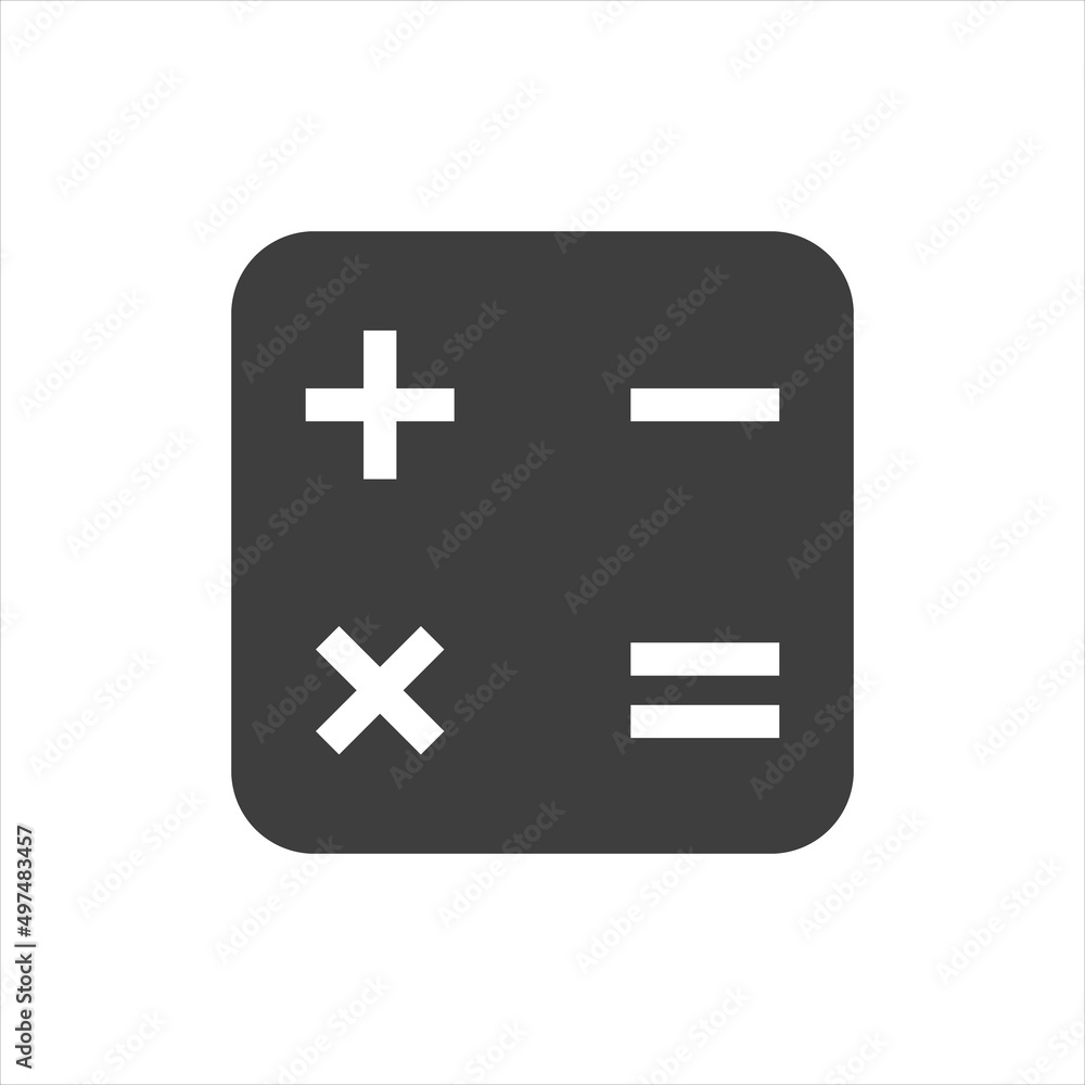 calculator icon on white background. plus minus, multiplication equal calculator icon on white background. plus minus, multiplication equal