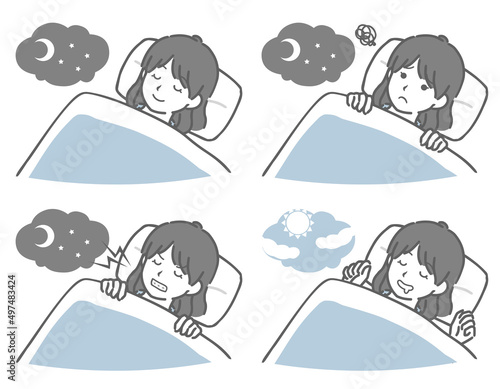 睡眠する若い女性
