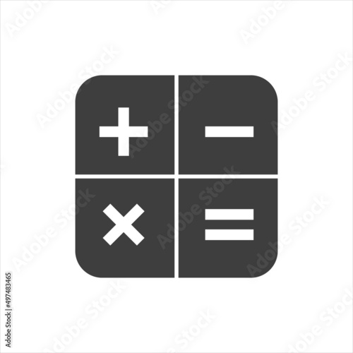calculator icon on white background. plus minus, multiplication equal