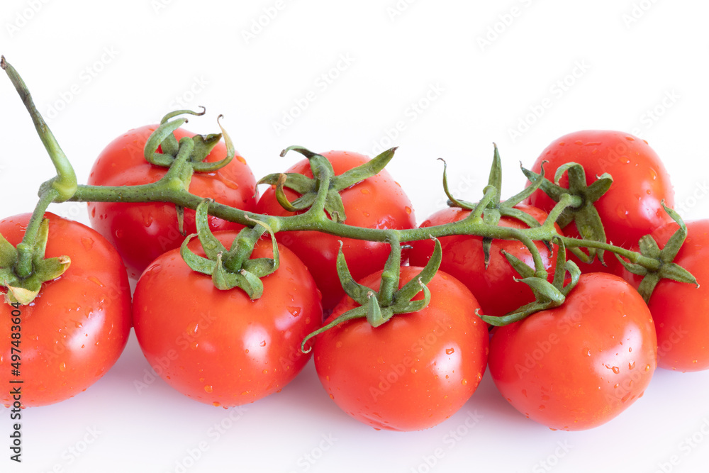 Fresh vegetable, red cherry tomato isolated on white background, food concept. Fresh vegetable, red cherry tomato isolated on white background, food concept.