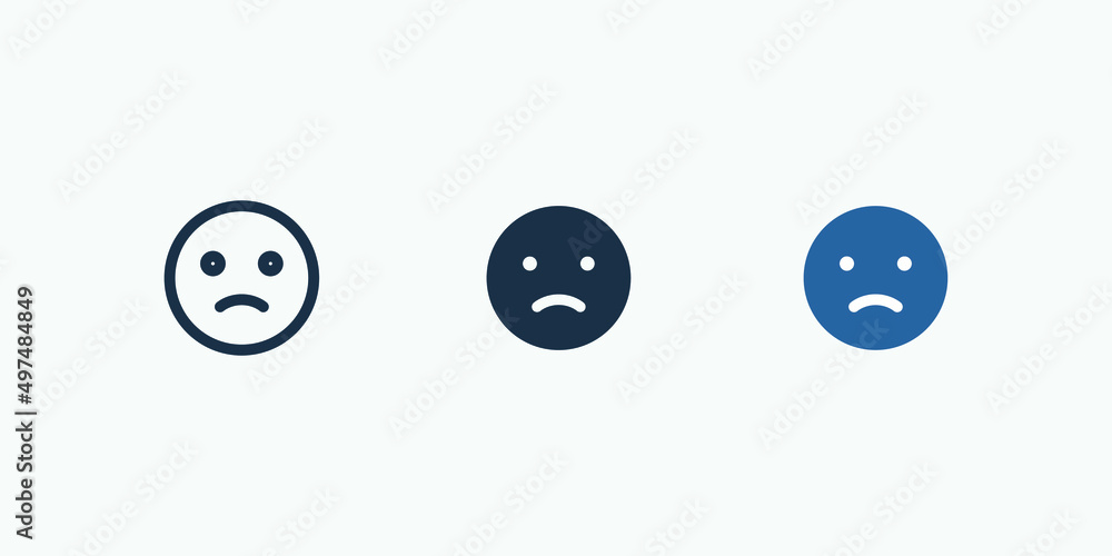 Sad vector icon isolated. Vector illustration style is flat iconic symbol. Designed for web and app design interfaces. Sad vector icon isolated. Vector illustration style is flat iconic symbol. Designed for web and app design interfaces.