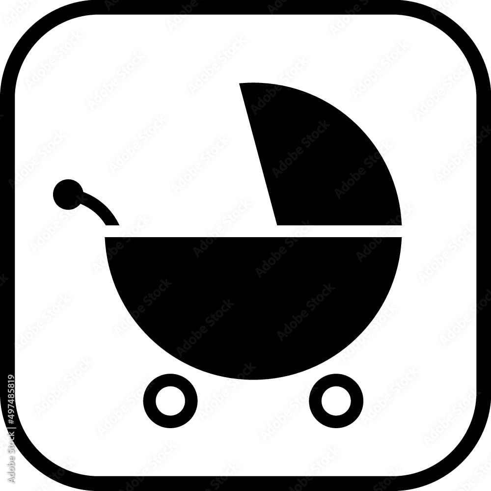 Retro pram stroller illustration. Baby carriage vector icon Retro pram stroller illustration. Baby carriage vector icon