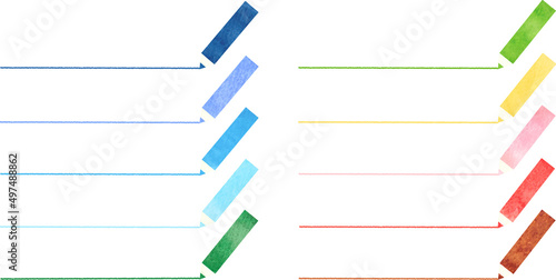 カラフルな色鉛筆と線