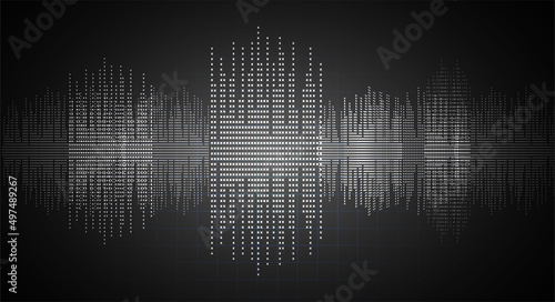 Sound waves oscillating dark light. audio equalizer background
