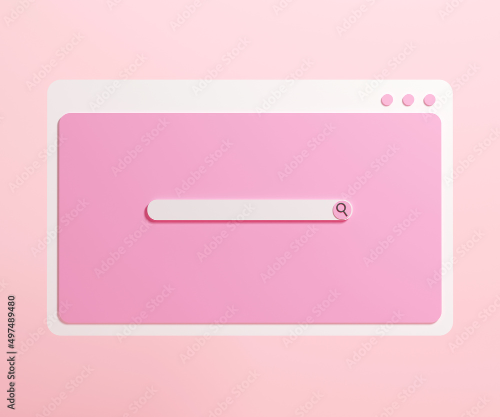 minimal blank search bar on pink background. web search concept. Search bar webpage on pink background. Hand typing for searching on web search concept. 3d rendering minimal blank search bar on pink background. web search concept. Search bar webpage on pink background. Hand typing for searching on web search concept. 3d rendering
