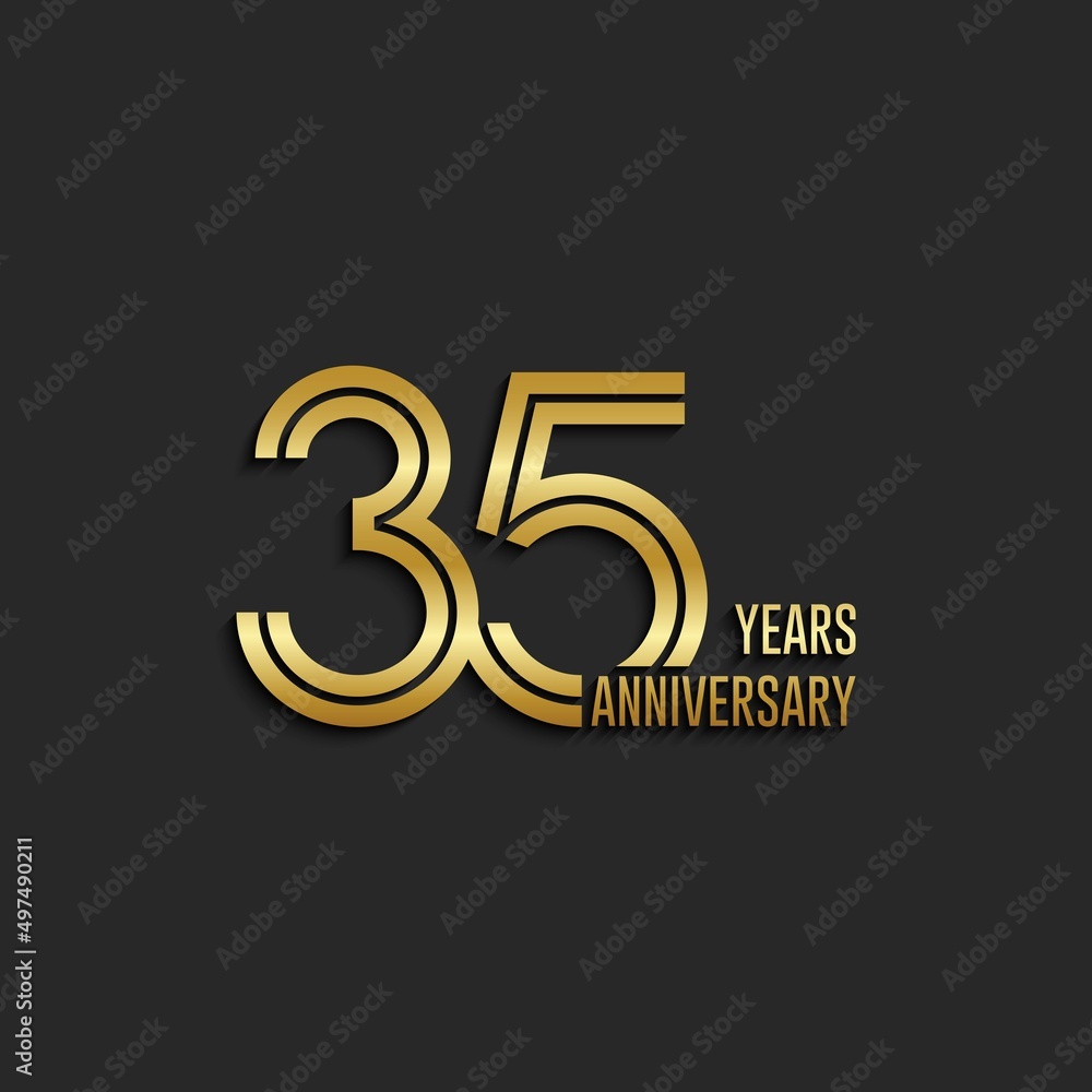 Fototapeta premium 35th anniversary logotype. Anniversary celebration template design for booklet, leaflet, magazine, brochure poster, banner, web, invitation or greeting card. Vector illustrations.
