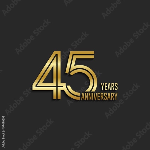 45th anniversary logotype. Anniversary celebration template design for booklet, leaflet, magazine, brochure poster, banner, web, invitation or greeting card. Vector illustrations.