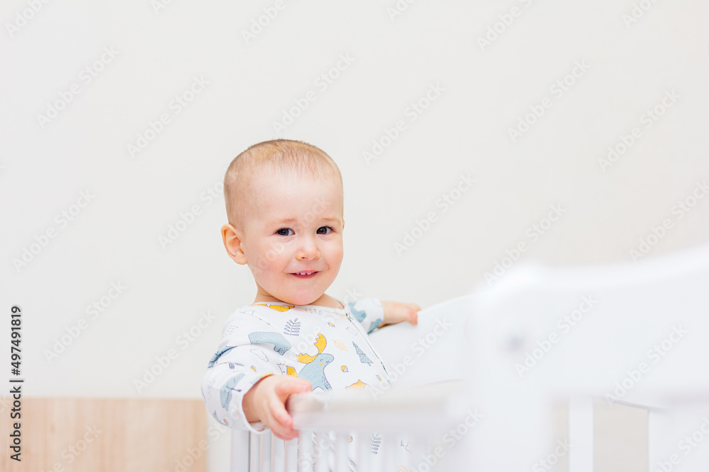 Portrait of cute little boy have fun in his bed Portrait of cute little boy have fun in his bed