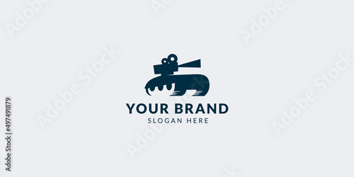 Camera Creative Tank, War Film Action Cameraman, Cinema Video Film Production logo design