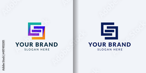 Stair letter S logo vector