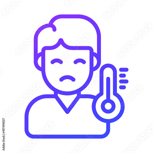 Sick Boy Healthcare Medical, vector graphic Illustration Icon.