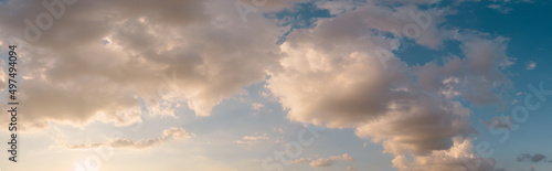 sunset sky with clouds background banner cover concept background.