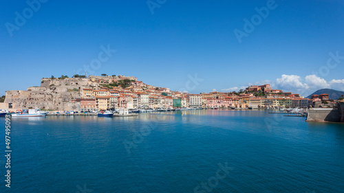 Wallpaper Mural Elba island, Portoferraio village panorama, harbour and skyline. Tuscany, Italy. Torontodigital.ca