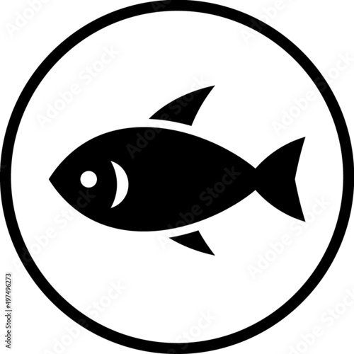 Little cartoon tuna fish vector icon isolated