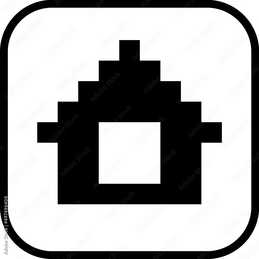 Retro arcade style graphics pixel house vector icon Retro arcade style graphics pixel house vector icon