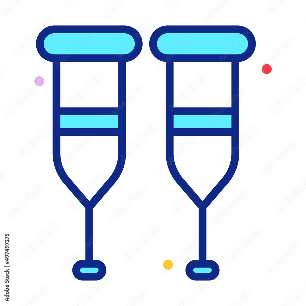 Waking Sticks Healthcare Medical, vector graphic Illustration Icon. Waking Sticks Healthcare Medical, vector graphic Illustration Icon.