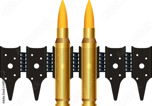 cartridge belt with two rounds of caliber 7.62
