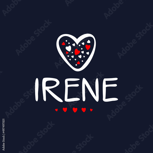 Irene Calligraphy female name, Vector illustration. photo
