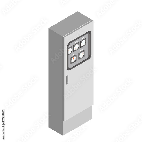 アイソメトリック　電気設備の制御盤メーター