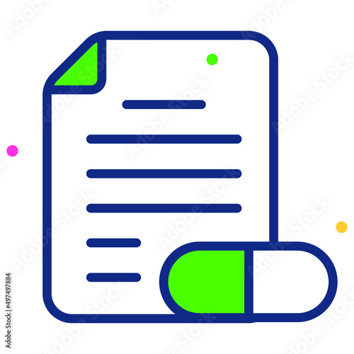 Receipt Healthcare Medical, vector graphic Illustration Icon.