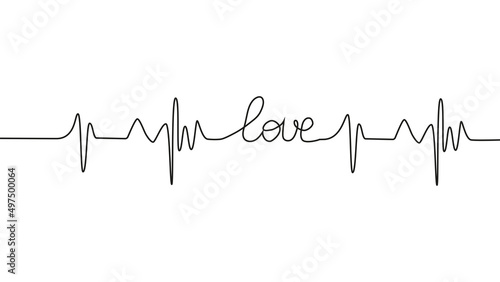 love lettering heartbeat design positive motivational optimist heart love.