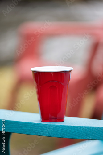 Plastic red cup for drinking