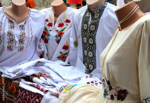 Typical Ukrainian souvenirs in national colors